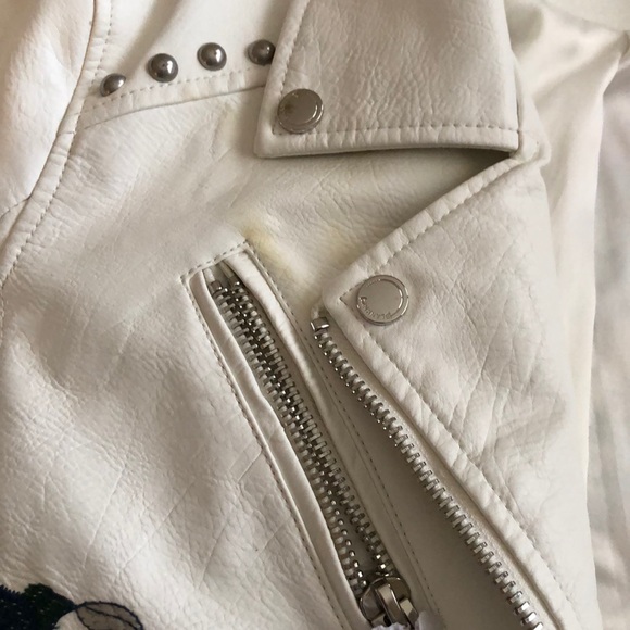 NWT Blanknyc White Embroider Leather Jacket Size M - Picture 14 of 14